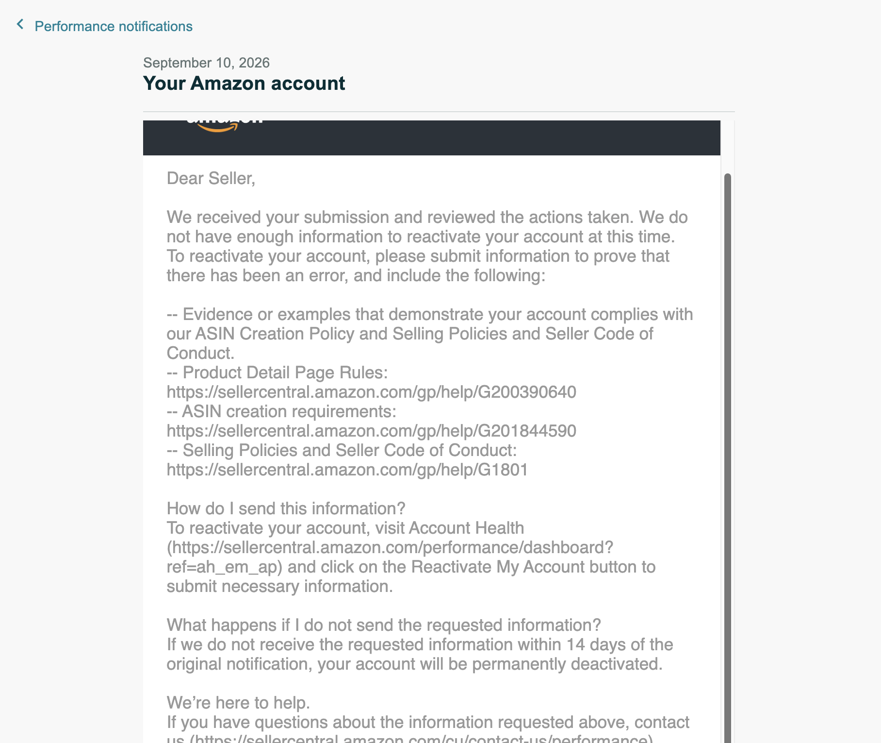 ASIN Creation Policy Listing Reactivated | USA — original supporting record 1