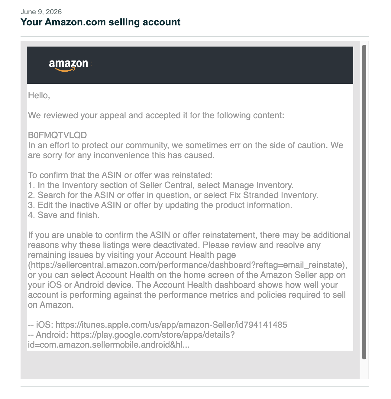 Candle Warmer DMCA Appeals Accepted | USA — original supporting record 1