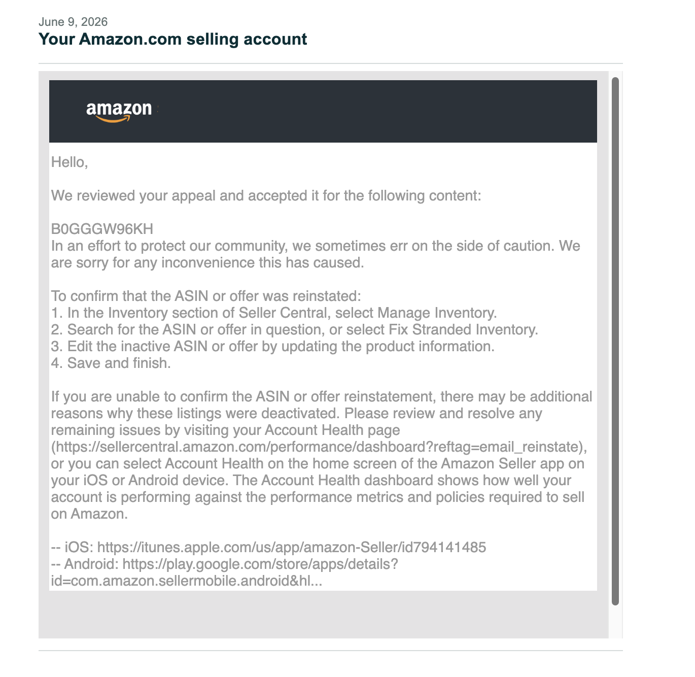 Candle Warmer DMCA Appeals Accepted | USA — original supporting record 7