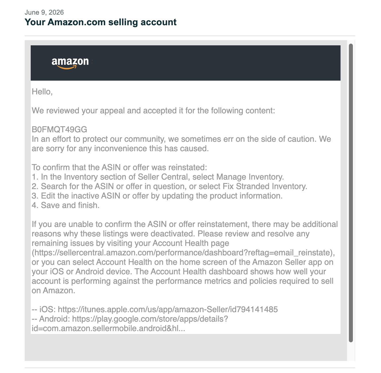 Candle Warmer DMCA Appeals Accepted | USA — original supporting record 11