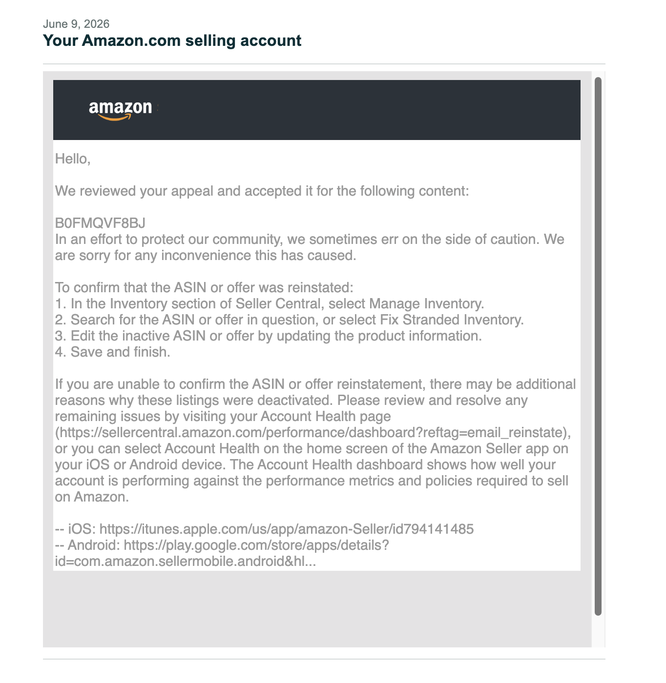Candle Warmer DMCA Appeals Accepted | USA — original supporting record 19