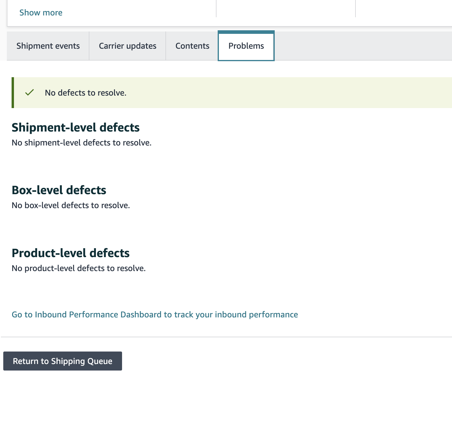 Inbound Shipment Policy Warning Removed | USA — original supporting record 3