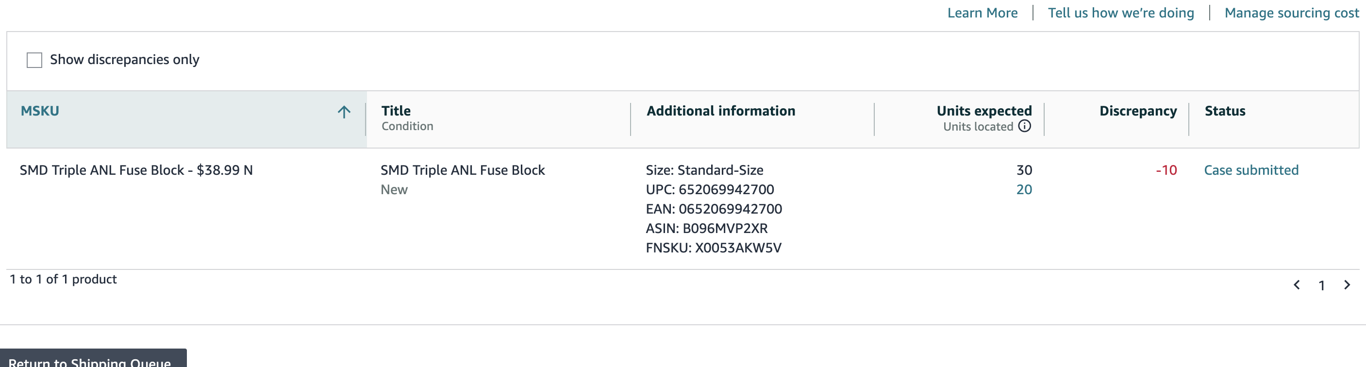 Inbound Shipment Policy Warning Removed | USA — original supporting record 4