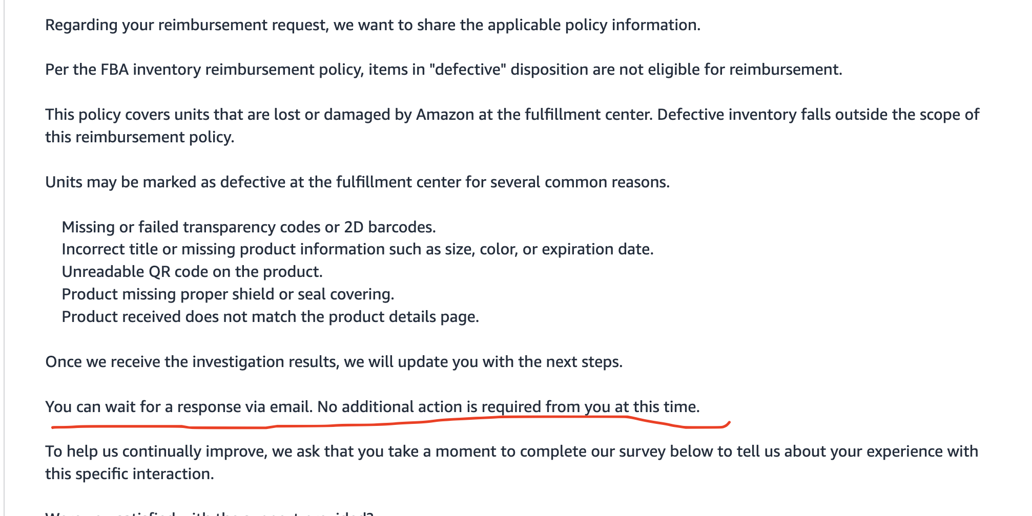 Inbound Shipment Policy Warning Removed | USA — original supporting record 20