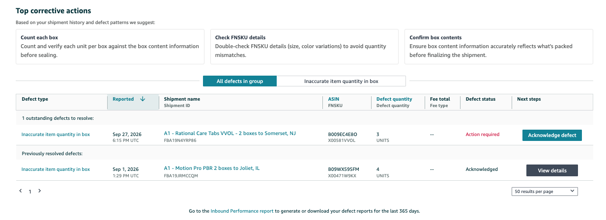 Motion Pro Shipment Reimbursement — 4 Units | USA — original supporting record 1