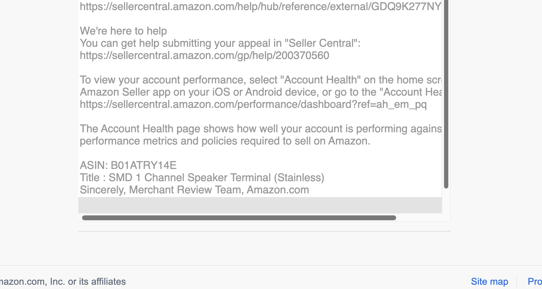 Speaker Terminal Invoice Appeal Accepted | USA — original supporting record 1