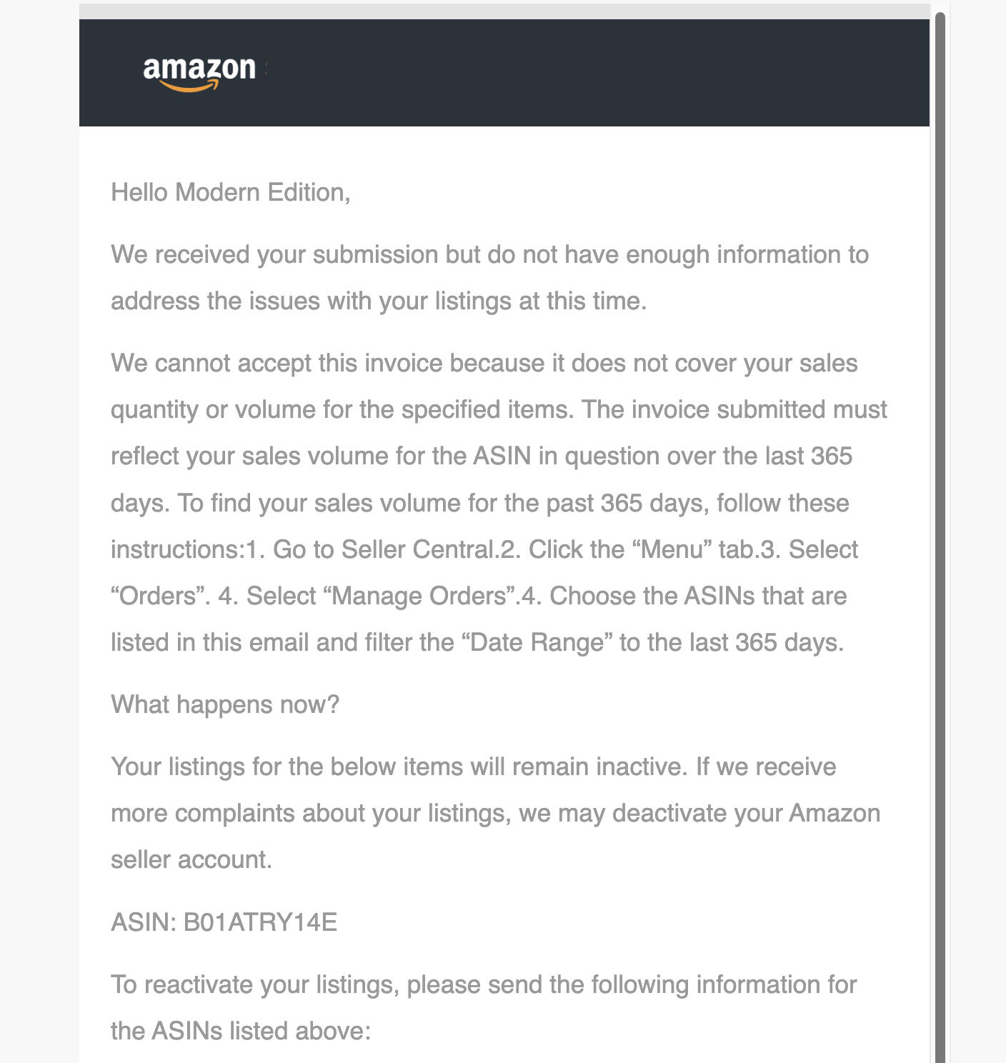 Speaker Terminal Invoice Appeal Accepted | USA — original supporting record 4