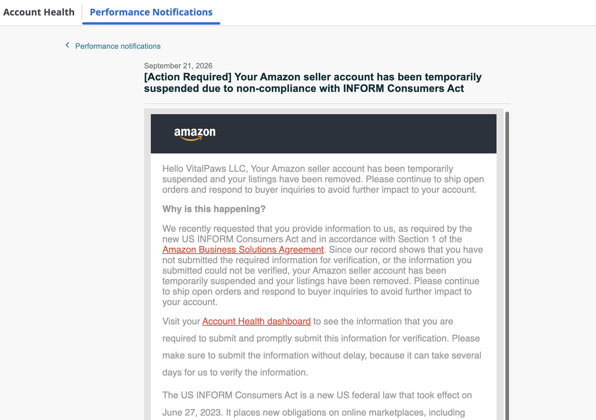 INFORM Verification Account Reactivated | USA — original supporting record 2