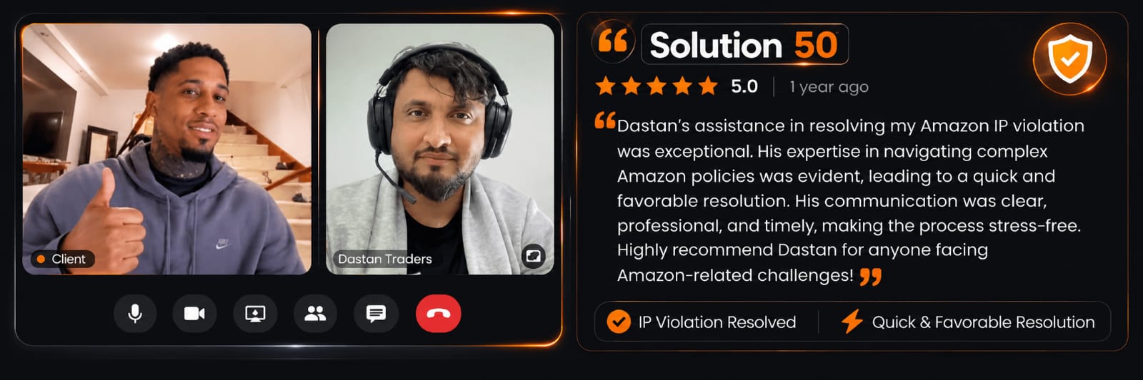 Client testimonial