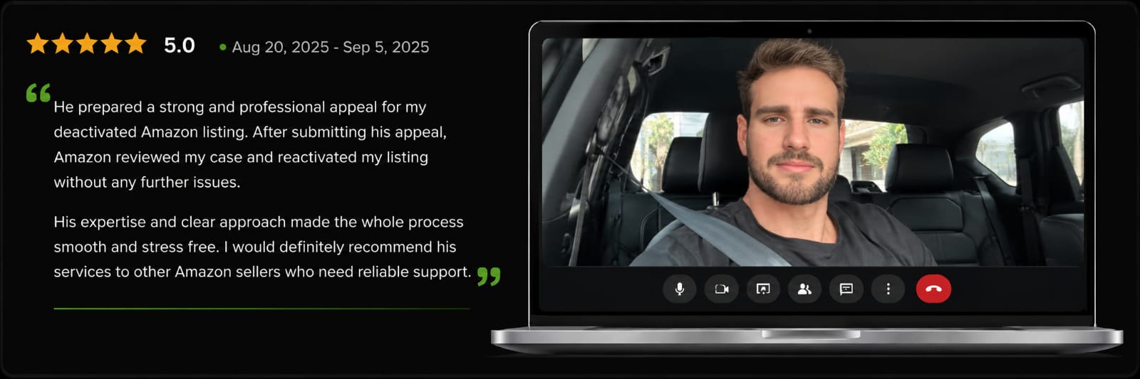 Client testimonial
