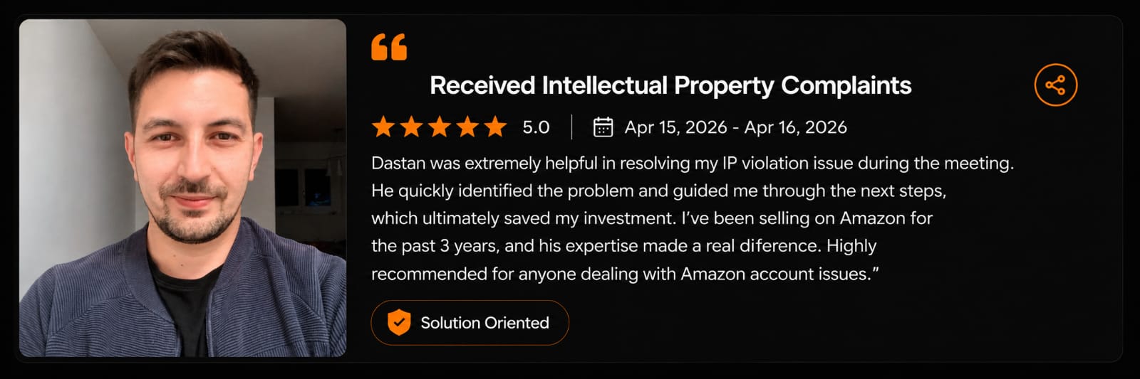Client testimonial