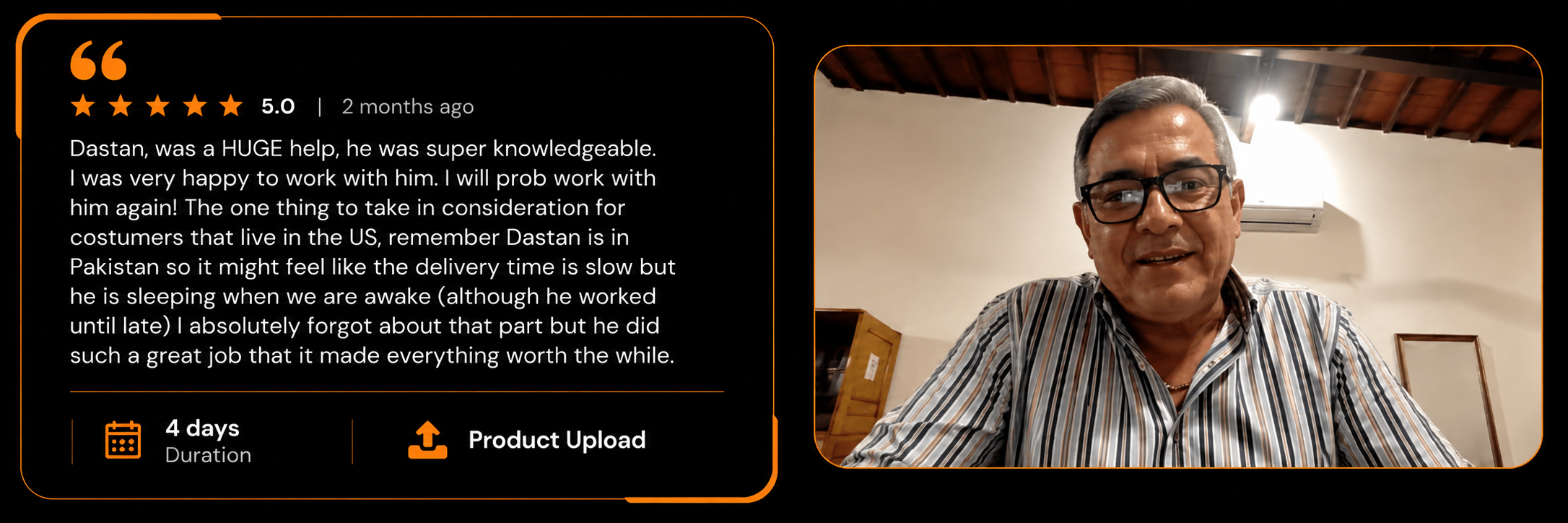 Client testimonial