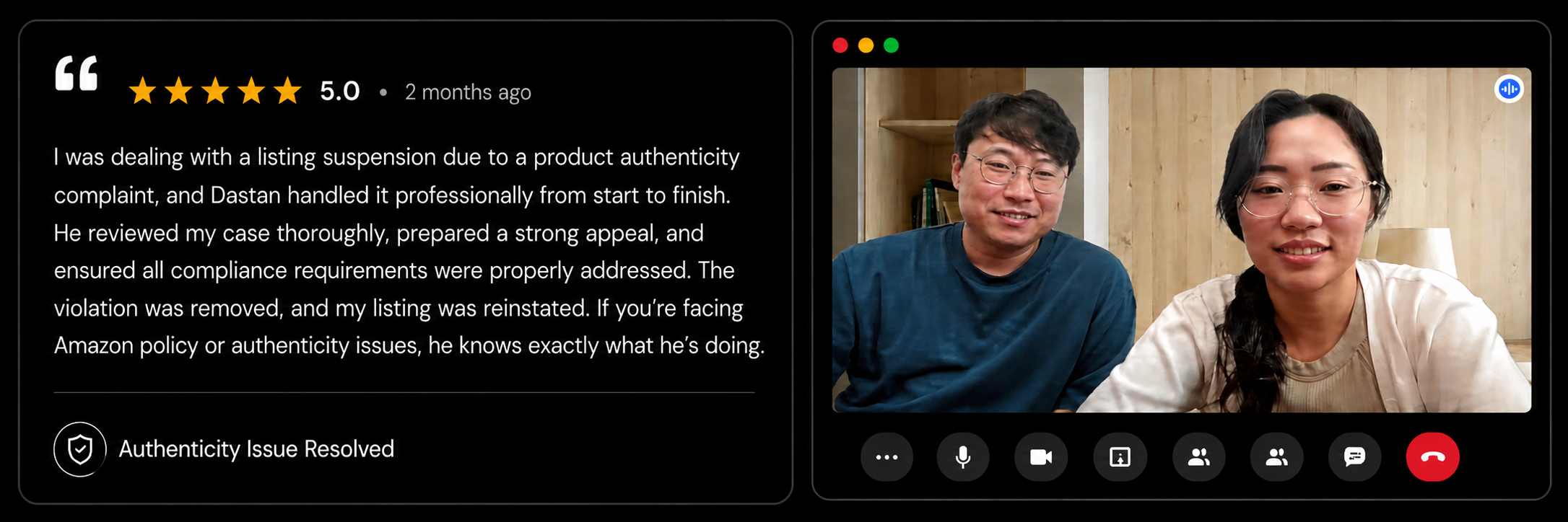 Client testimonial