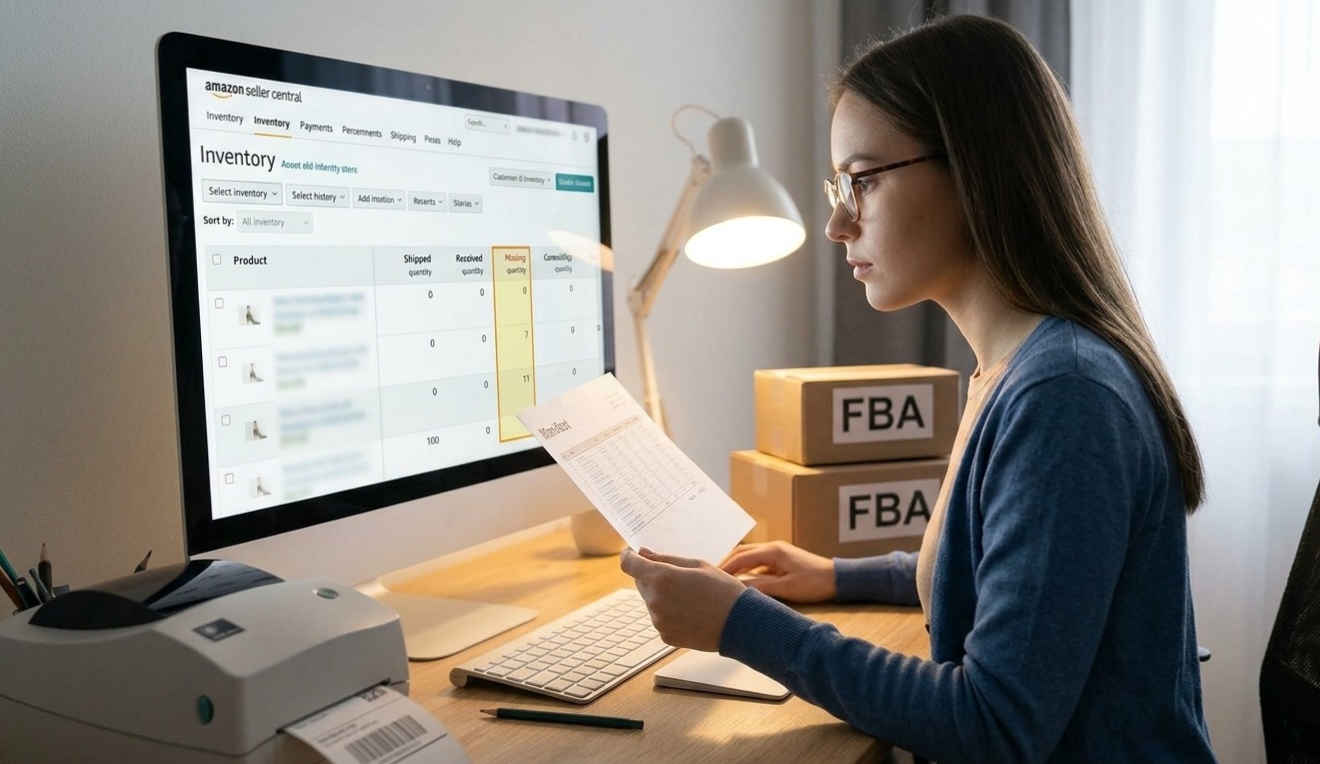 FBA inventory discrepancies, Amazon seller central claims, lost or damaged inventory refund